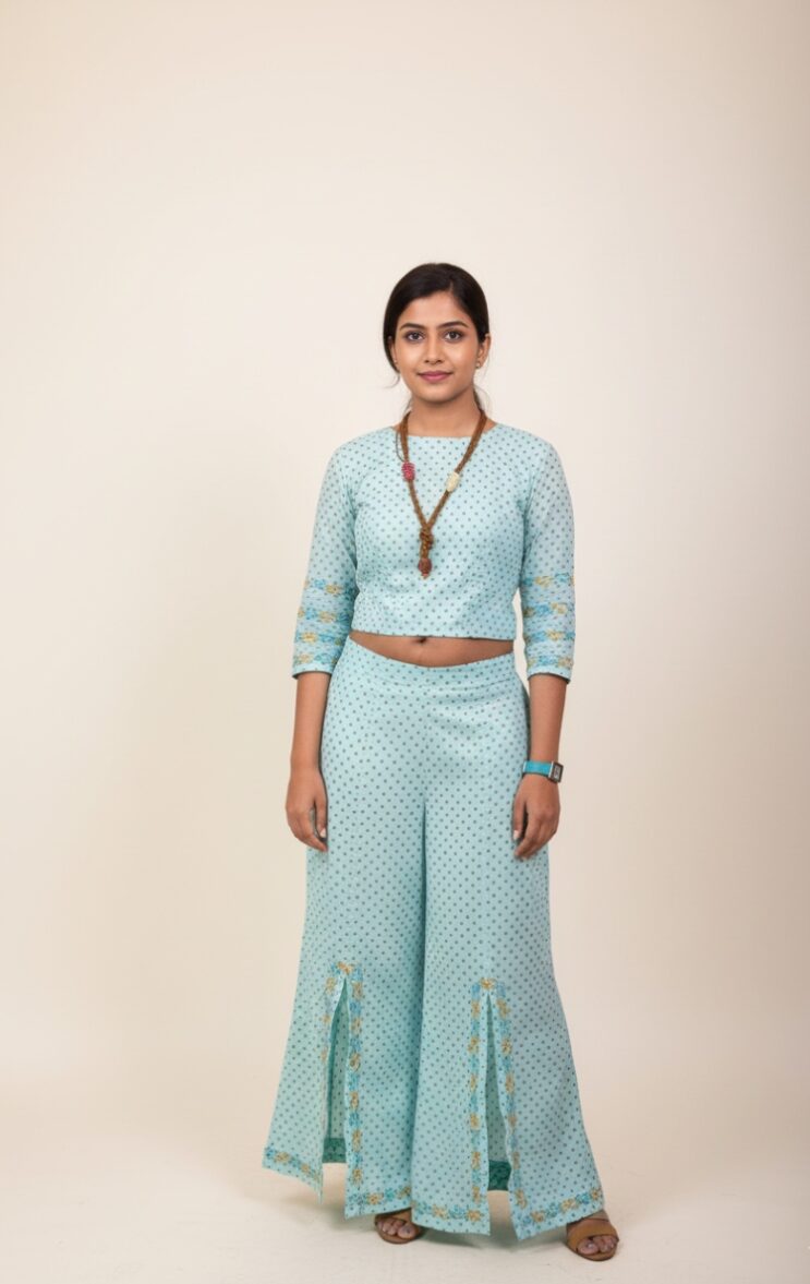 Organic Cotton Hand-Embroidered Polka Dot Set