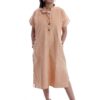 Peach corduroy dress-1
