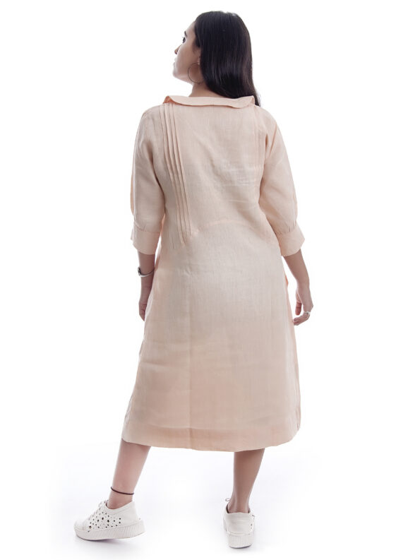 Peach linen dress 5
