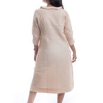 Peach linen dress1