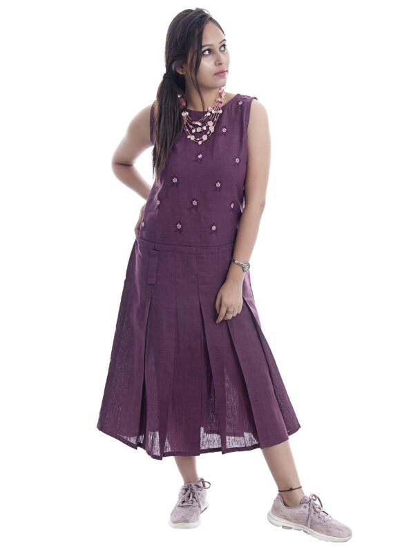 purple organic linen dress 1
