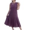 Purple organic linen dress-2