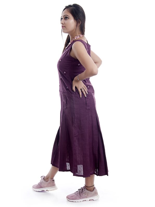 purple organic linen dress 4