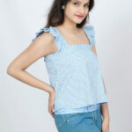 Organic-Sky-blue-polka-dot-top-1