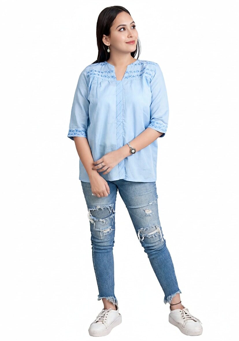 Sky Breeze Embroidered Tunic