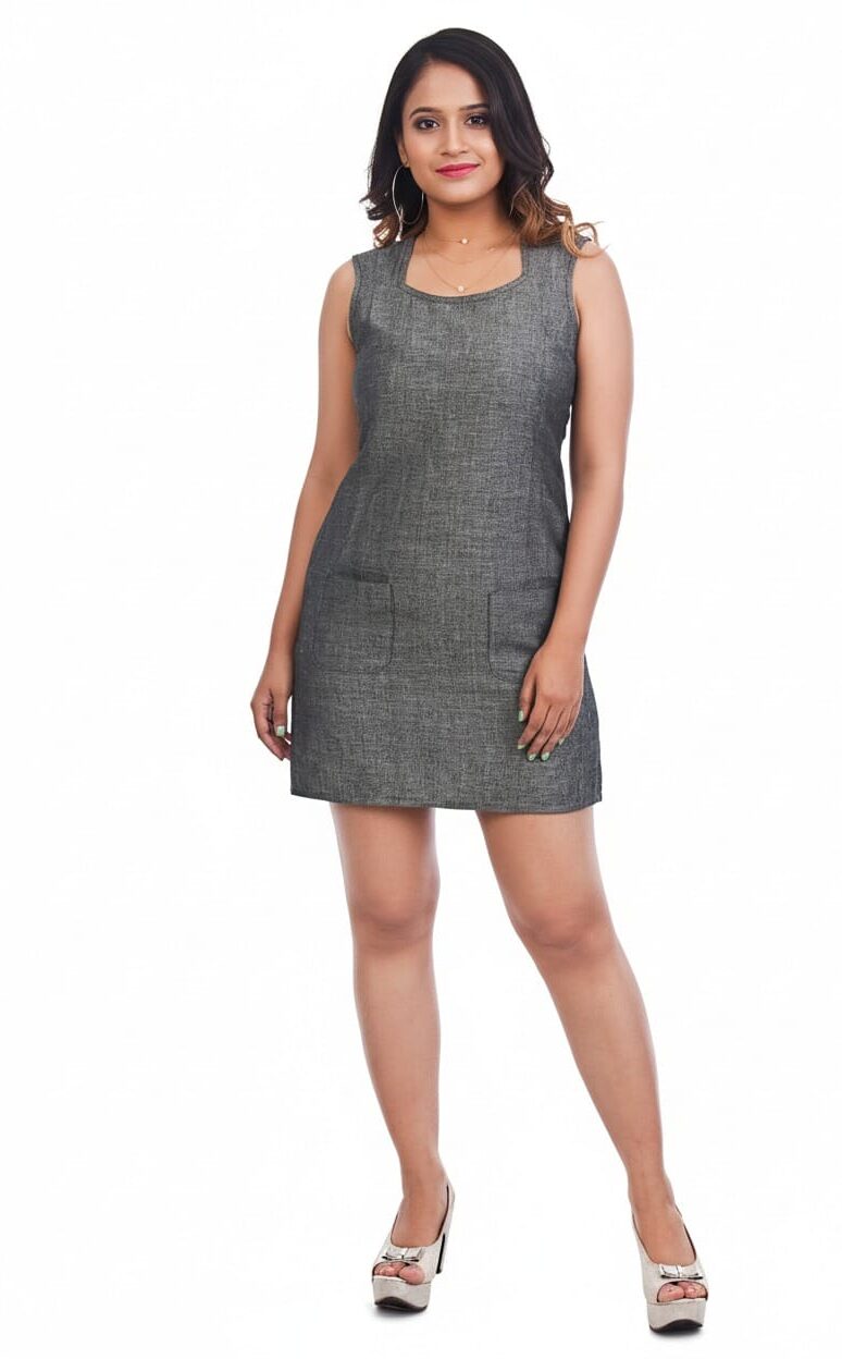 Ash linen short dress