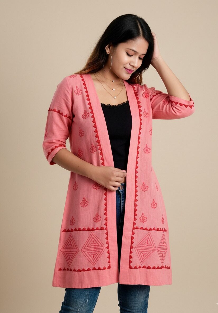 The "Blush Bloom" Embroidered Cape