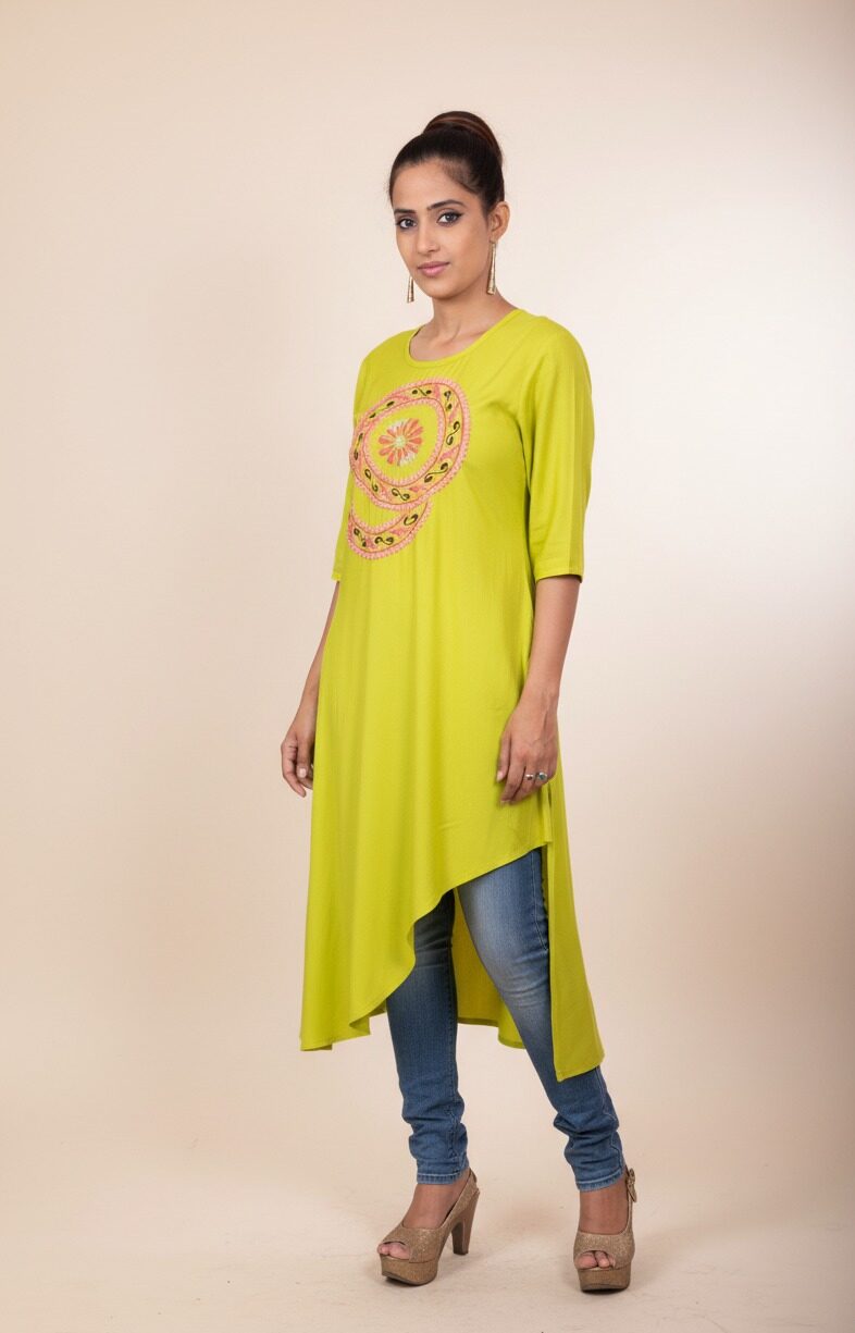 Citrus Glow Embroidered Tunic