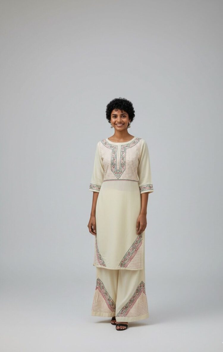 Chikankari kurta with palazzo